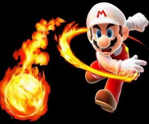 yapboz Mario bir ateş topu atma